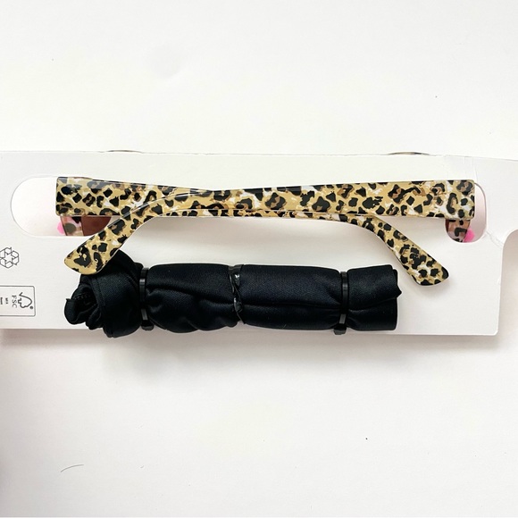 Retro Girls Heart Shape Sunglasses with Leopard Pattern and Roses - Picture 5 of 12